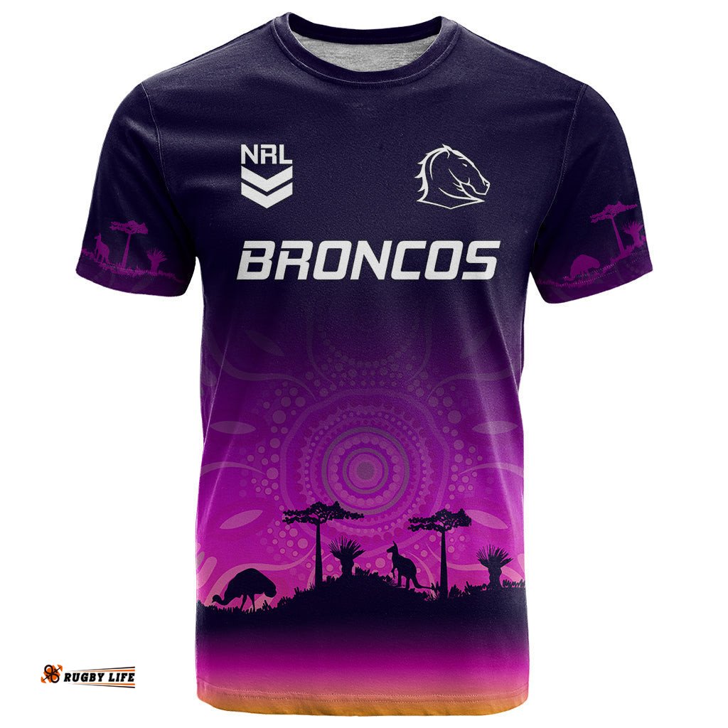 custom nrl broncos t shirt the starry night indigenous aboriginal