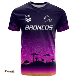custom nrl broncos t shirt the starry night indigenous aboriginal