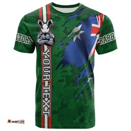 rabbitohs rugby t shirt custom rabbitohs with camouflage and australia flag t shirt
