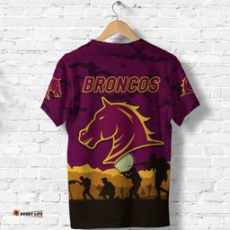 brisbane broncos anzac 2022 t shirt simple style maroon