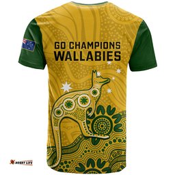 australia rugby t shirt wallabies 2023 kangaroo indigenous art
