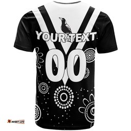 custom personalised western suburbs magpies t shirt indigenous dot painting art