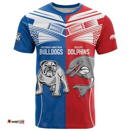 nrl bulldogs and dolphins t shirt sporty style