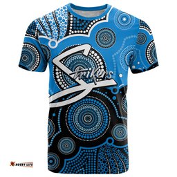 custom text and number strikers bbl t shirt aboriginal patterns