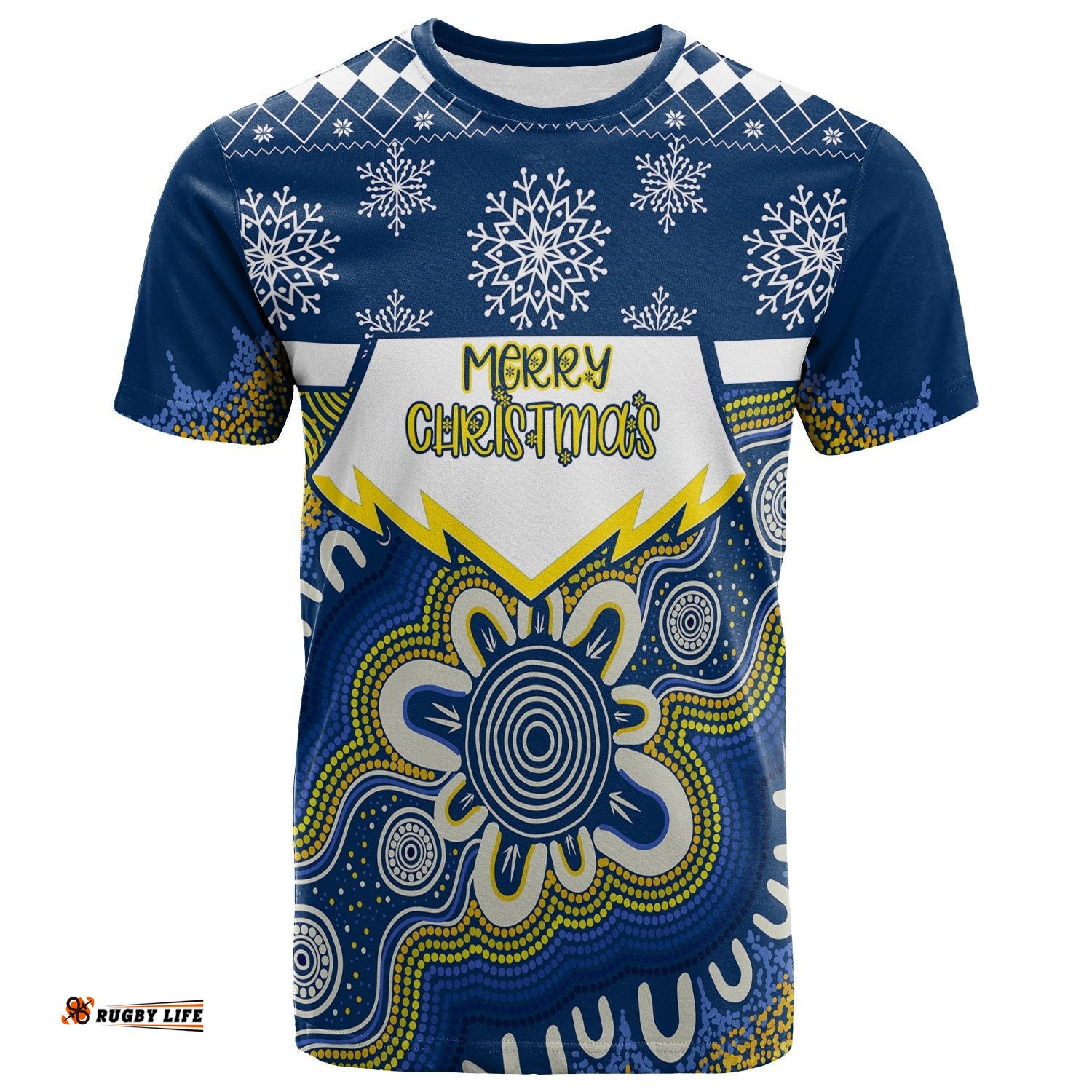 aboriginal art cowboys merry christmas t shirt