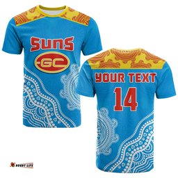 custom text and number suns t shirt go sunnies aboriginal simple style
