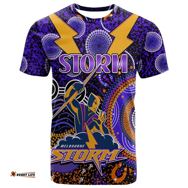 custom personalised storm rugby t shirt aboriginal dots
