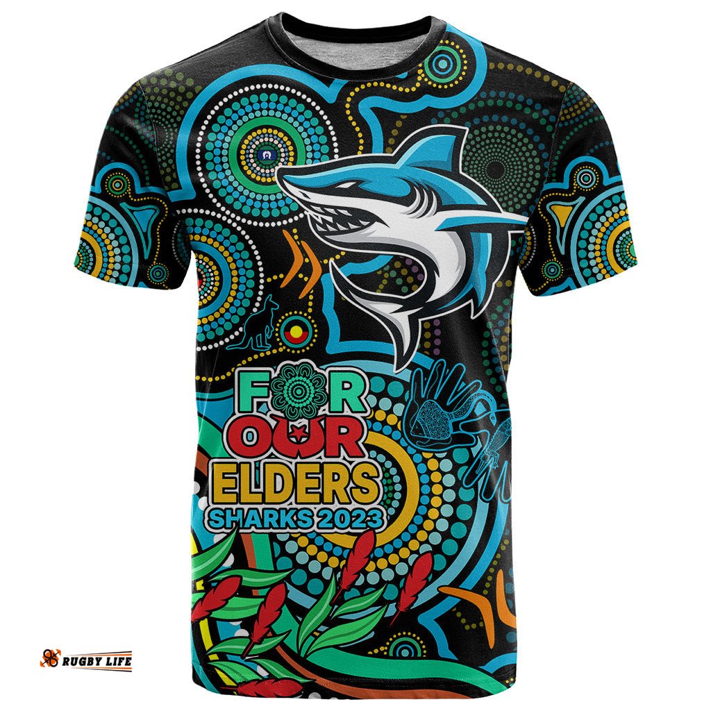 sharks rugby aboriginal art t shirt naidoc indigenous tribal