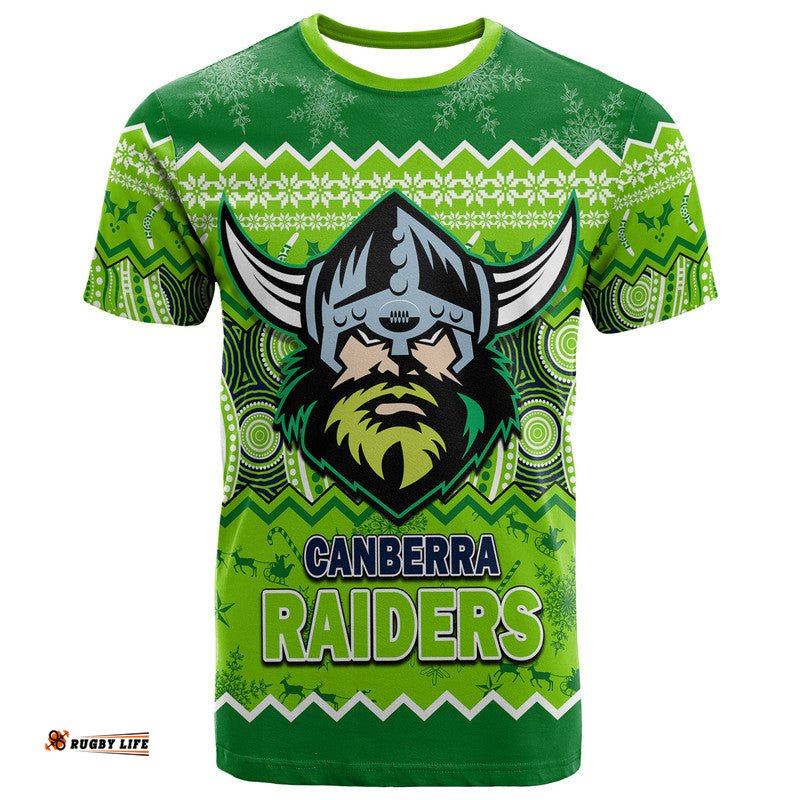 canberra the green machine raiders aboriginal christmas vibe t shirt