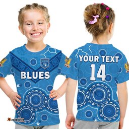 custom text and number nsw blues rugby t shirt new south wales aboriginal dot painting unique version