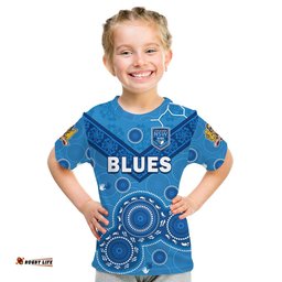 custom text and number nsw blues rugby t shirt new south wales aboriginal dot painting unique version