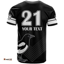 custom text and number western suburbs magpies rugby t shirt simple style