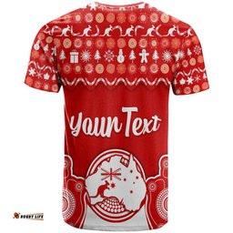 custom personalised australia christmas vibe with symbol aboriginal dot painting style t shirt