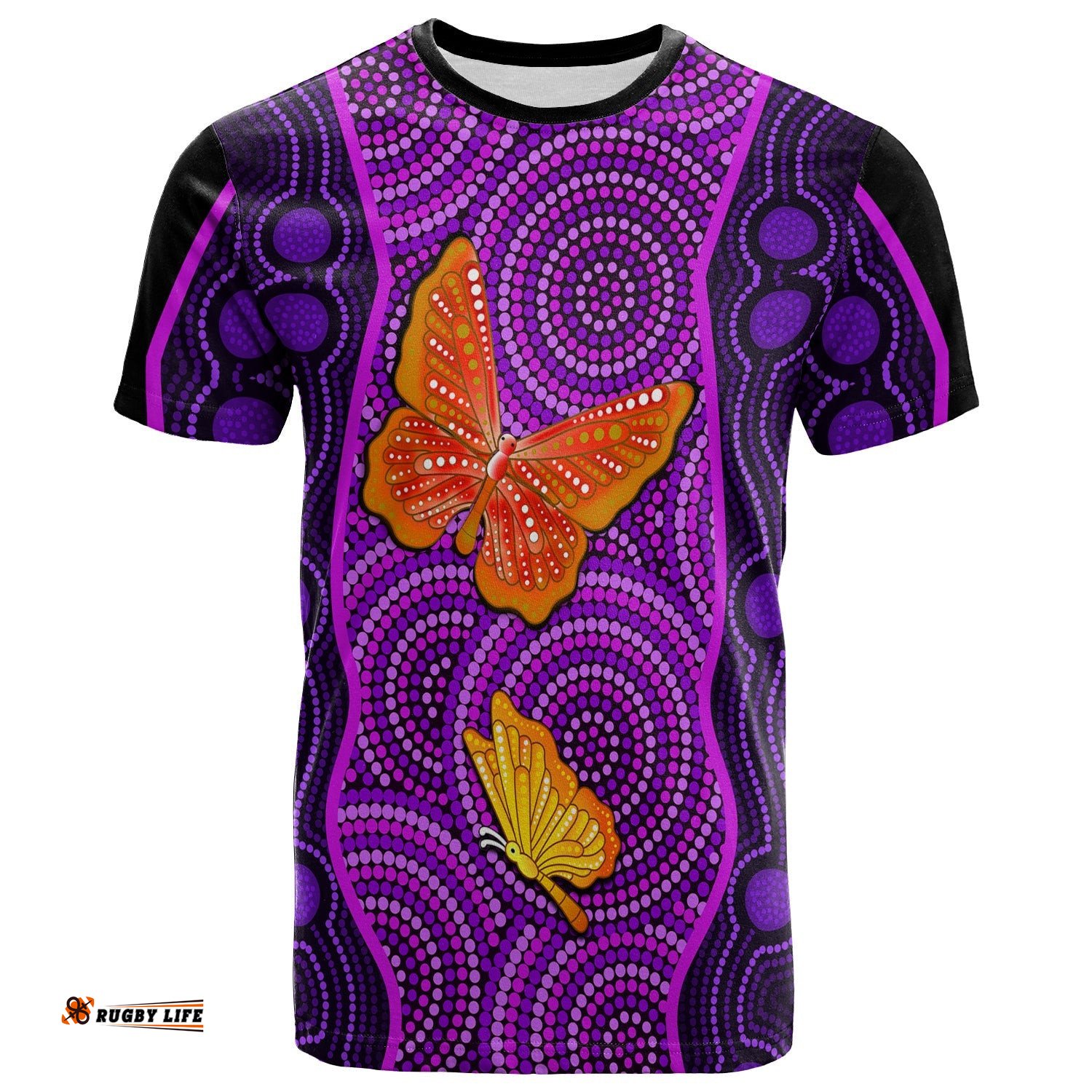 aboriginal dot t shirt butterfly natural beauty