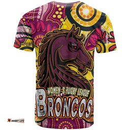 nrlw broncos rugby t shirt custom broncos rugby womens rugby league aboriginal dot painting t shirtAmazing Aussie