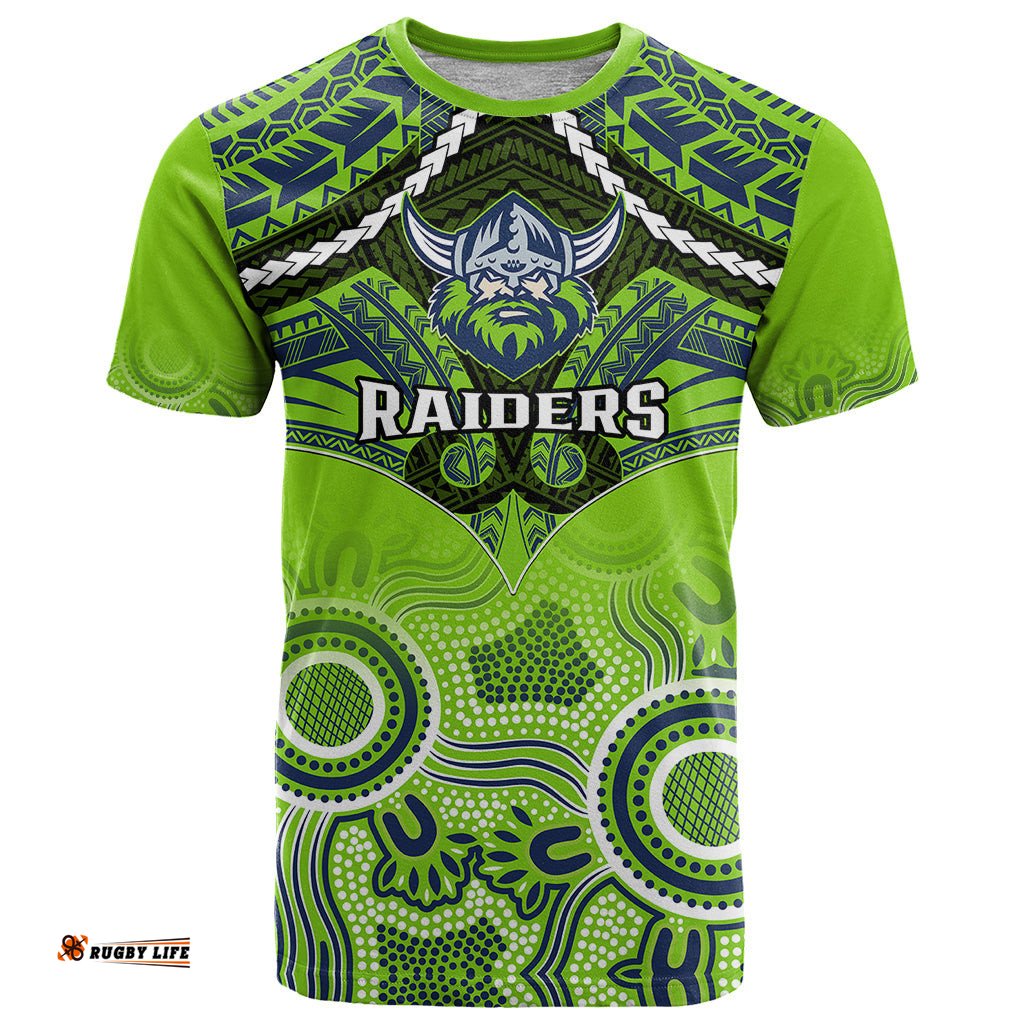 raiders rugby t shirt canberra 1981 aboriginal mix polynesian pattern