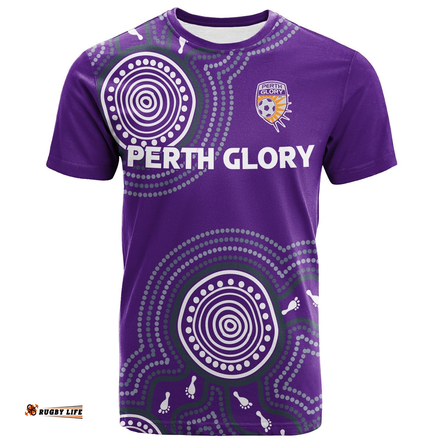 custom personalised perth glory t shirt indigenous dot painting art