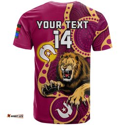 custom text and number brisbane lions football naidoc 2023 t shirt for our elders indigenous art