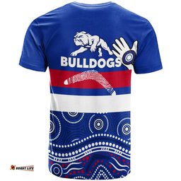 western bulldogs t shirt aboriginal dot painting