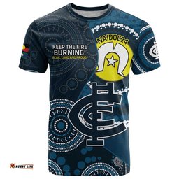 custom afl carlton naidoc week t shirt keep the fire burning indigenous art