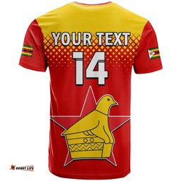 custom text and number zimbabwe cricket t shirt the chevrons odi style