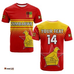 custom text and number zimbabwe cricket t shirt the chevrons odi style