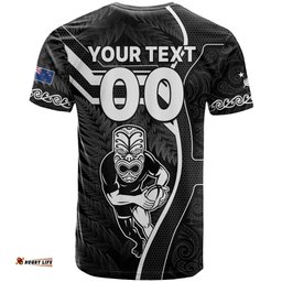 custom new zealand aotearoa rugby t shirt black fern maori tribal sporty style