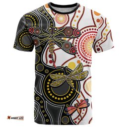 aboriginal dragonfly t shirt white style
