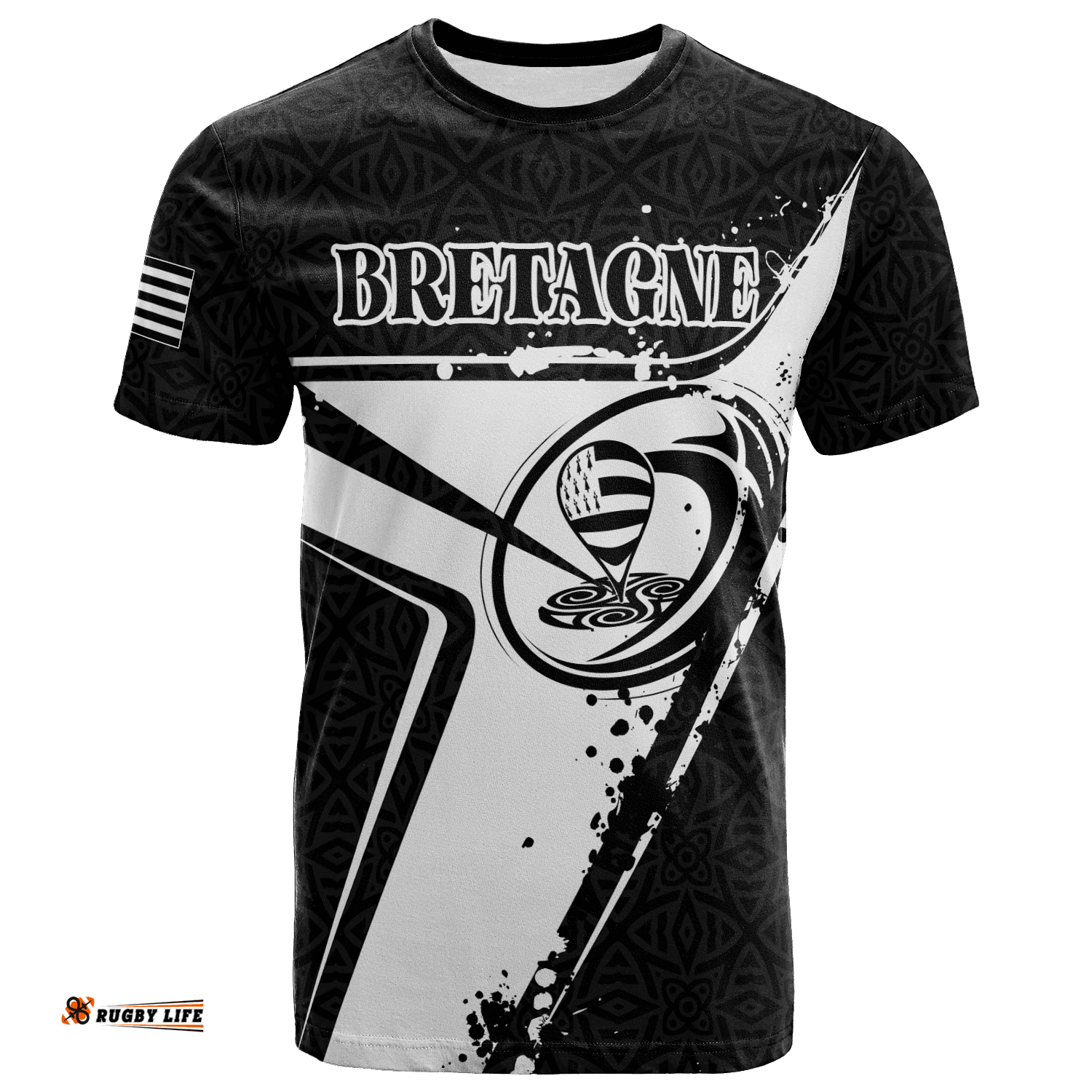 custom text brittany rugby personalised t shirt breizh rugby