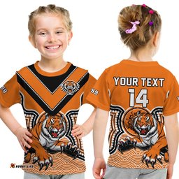 custom text and number wests tigers t shirt indigenous artsy