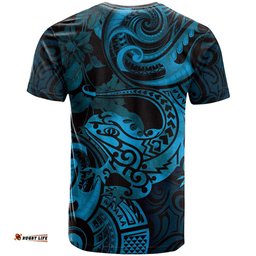 new zealand tuatara t shirt aotearoa maori clematis flowers blue