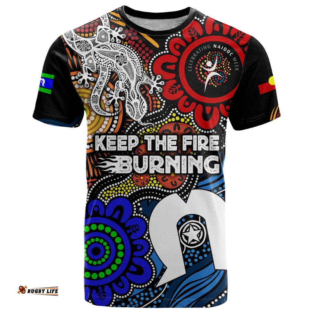 naidoc week 2024 indigenous t shirt keep the fire burning