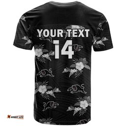 custom text and number panthers rugby t shirt polynesian tribal mix tropical hawaiian style