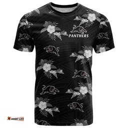 custom text and number panthers rugby t shirt polynesian tribal mix tropical hawaiian style