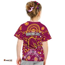 broncos rugby t shirt boomerang indigenous dots