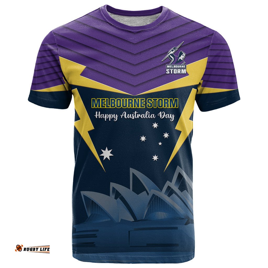 custom australia day storm t shirt nrl 2024 sydney opera house with map