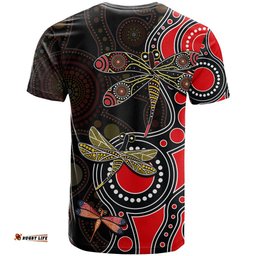 aboriginal dragonfly t shirt red style