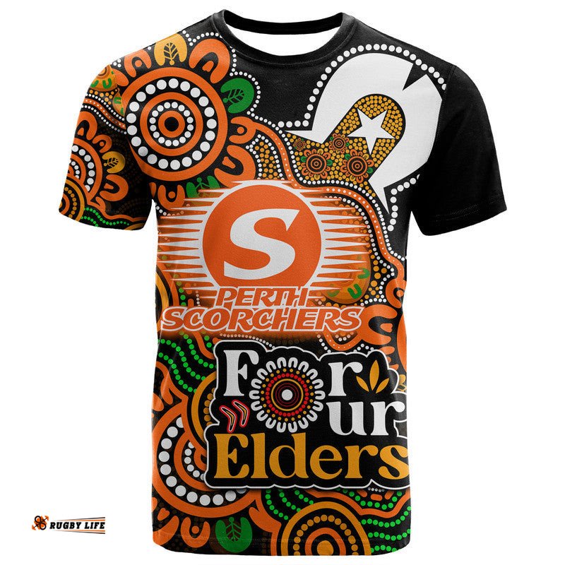 custom personalised perth scorchers cricket t shirt naidoc torres strait for our elders