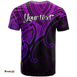 custom aotearoa maori koru t shirt polynesian pacific tribal purple