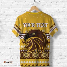 custom personalised hawks christmas t shirt indigenous hawthorn football