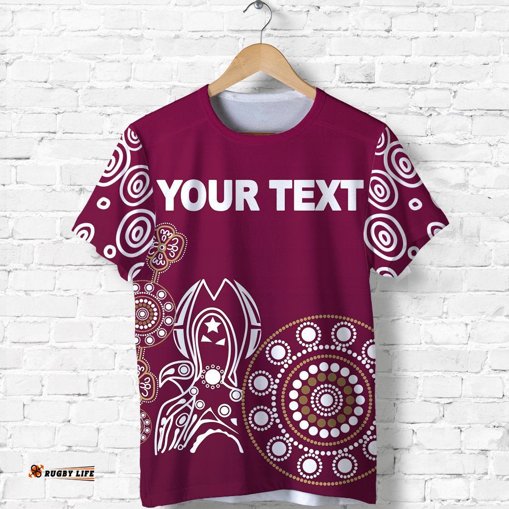 custom personalised queensland t shirt maroons simple indigenous