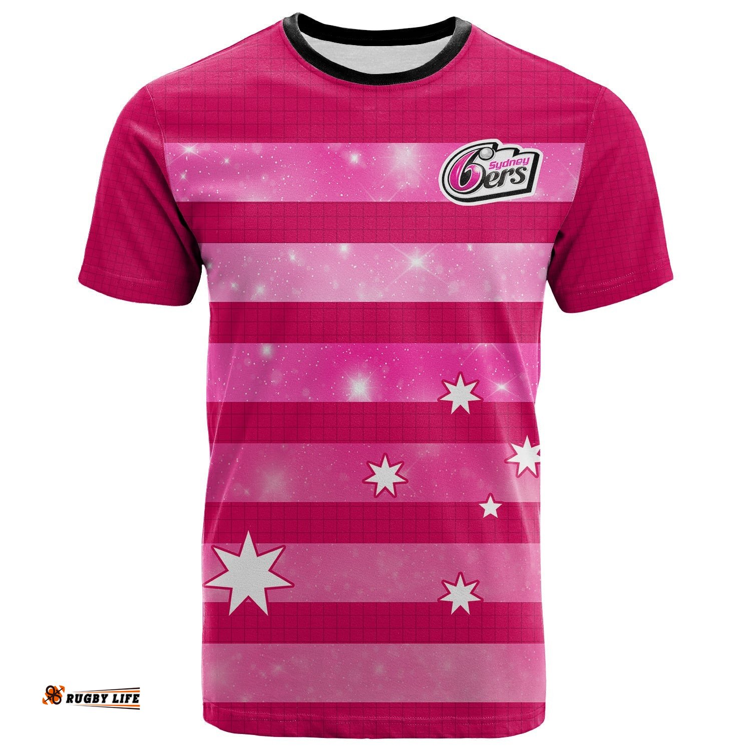 custom text and number sydney sixers cricket t shirt galaxy star simple ver01