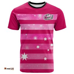 custom text and number sydney sixers cricket t shirt galaxy star simple ver01