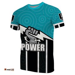 custom personalised port adelaide t shirt power aboriginal dot circles