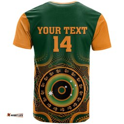 custom text and number wallabies rugby t shirt aussie go champions indigenous green