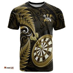 new zealand darts t shirt happiness is a tight threesome maori gold