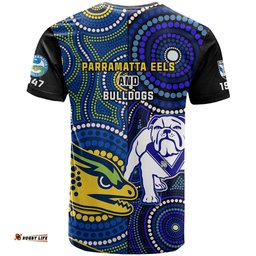 bulldogs mix parramatta eels rugby t shirt aboriginal version