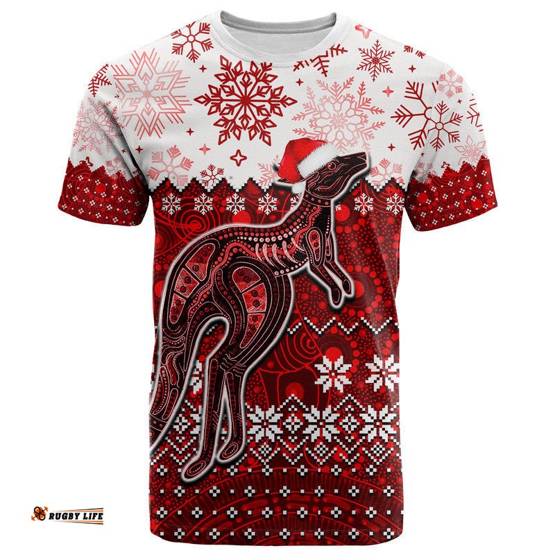aboriginal christmas 2022 kangaroo t shirt red style