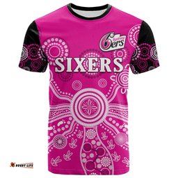 custom text and number sydney sixers t shirt cricket indigenous australian art ver01