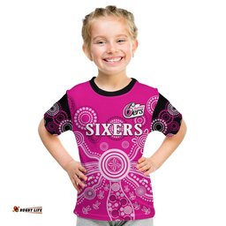 custom text and number sydney sixers t shirt cricket indigenous australian art ver01